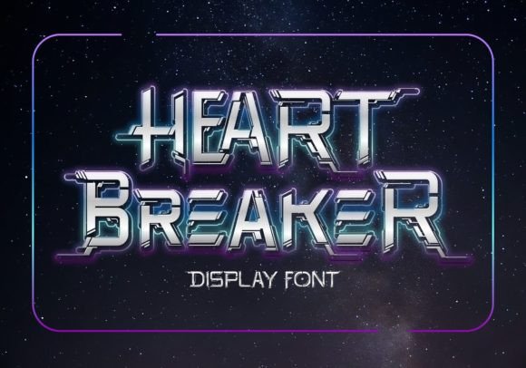 Heart Breaker Sci-Fi Display Font for Makers