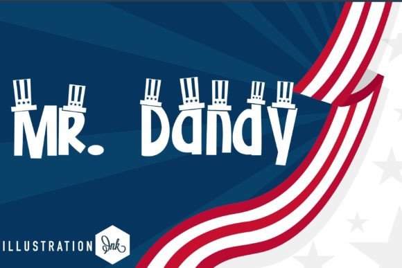 Mr. Dandy: A Blocky Display Font with Patriotic Flair for Digital Branding